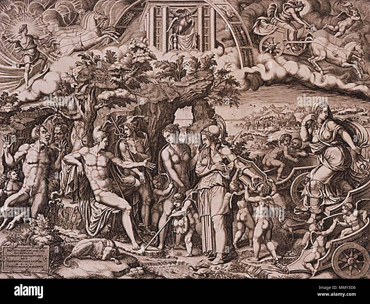 Das Urteil des Paris. 1555. Giorgio Ghisi - Das Urteil des Paris-WGA 8931 Stockfoto