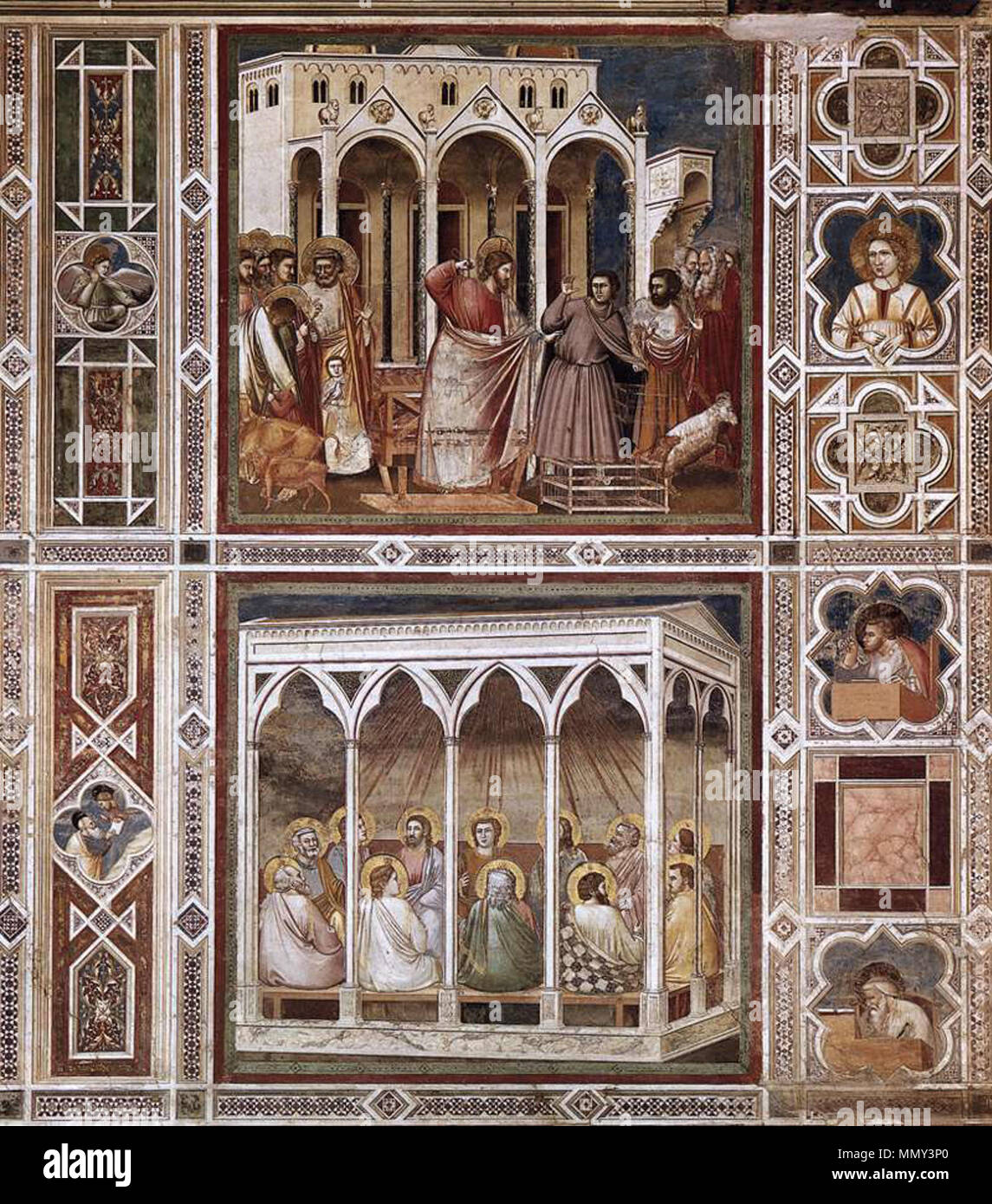 Zierbändchen. zwischen 1304 und 1306. Giotto di Bondone - Dekorative Bänder - WGA 09285 Stockfoto