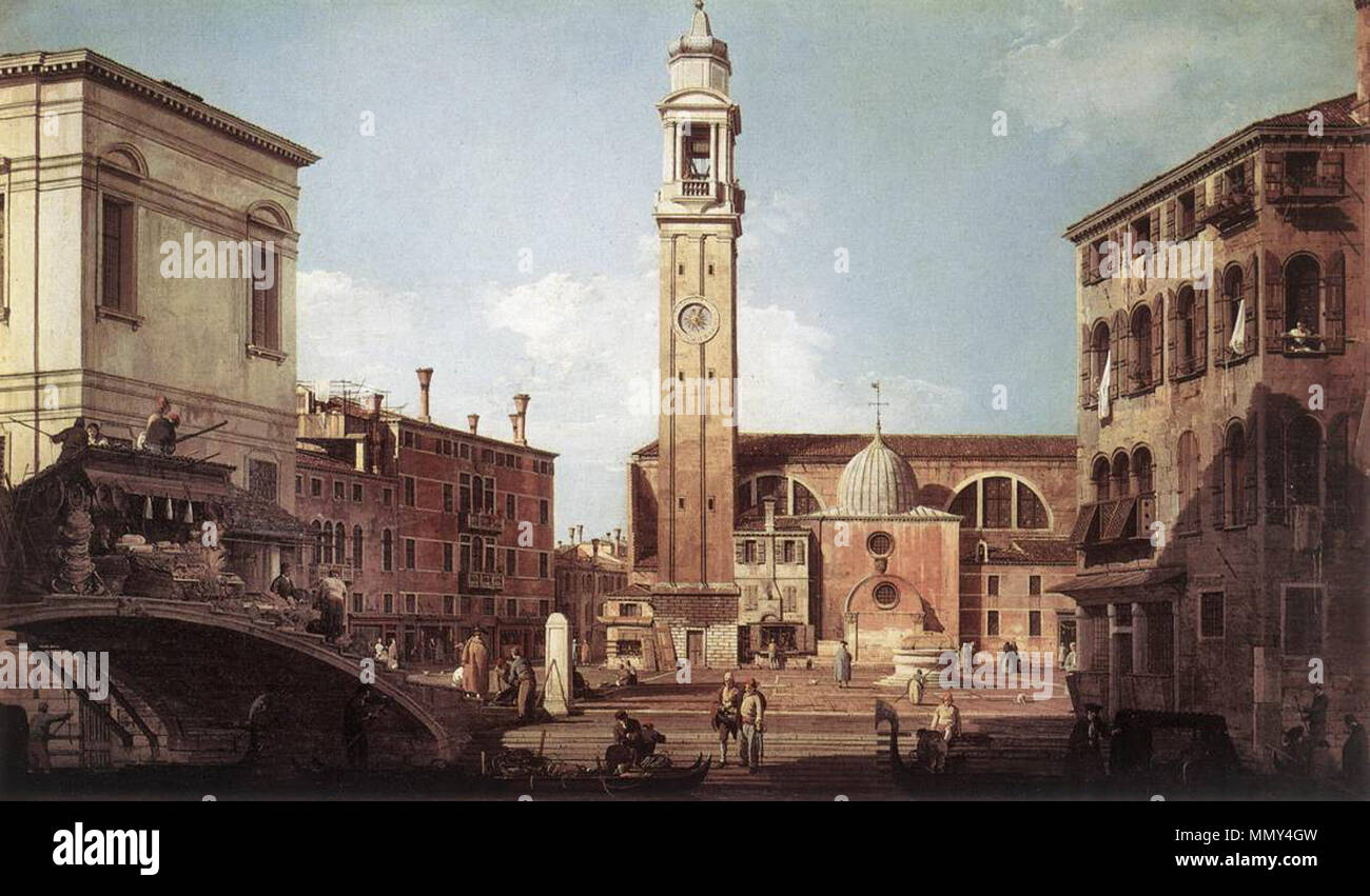 Blick auf Campo Santi Apostoli. 1730 s. Giovanni Antonio Canal, il Canaletto - Blick auf den Campo Santi Apostoli - WGA 03902 Stockfoto