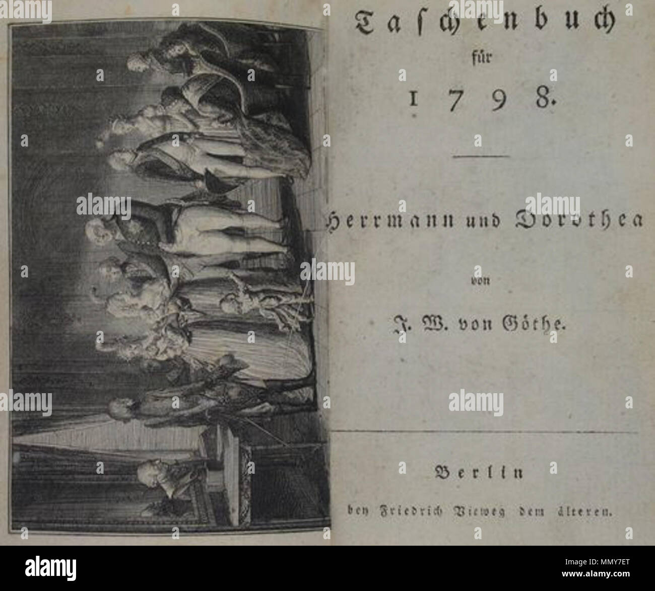 . Bild aus dem Jahr 1798 Goethe buch Hermann und Dorothea. Download 26-Nov-2007. Diese Datei fehlt, Informationen zum Autor. Goethe Hermann und Dorothea Stockfoto