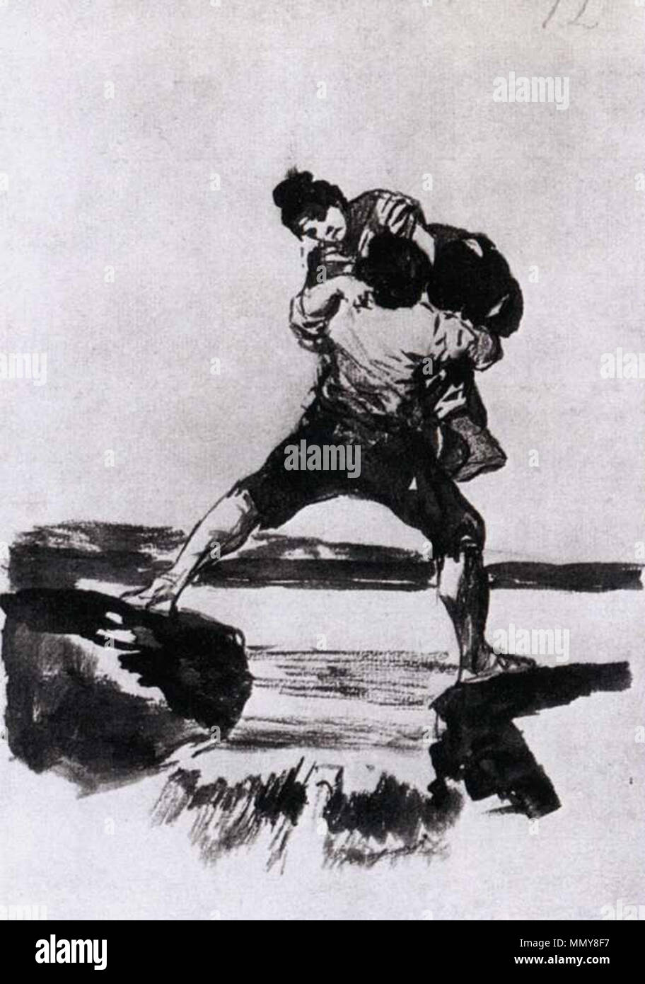 Englisch: Bauern eine Frau. Zwischen 1812 und 1823. Goya Zeichnen 4. Stockfoto