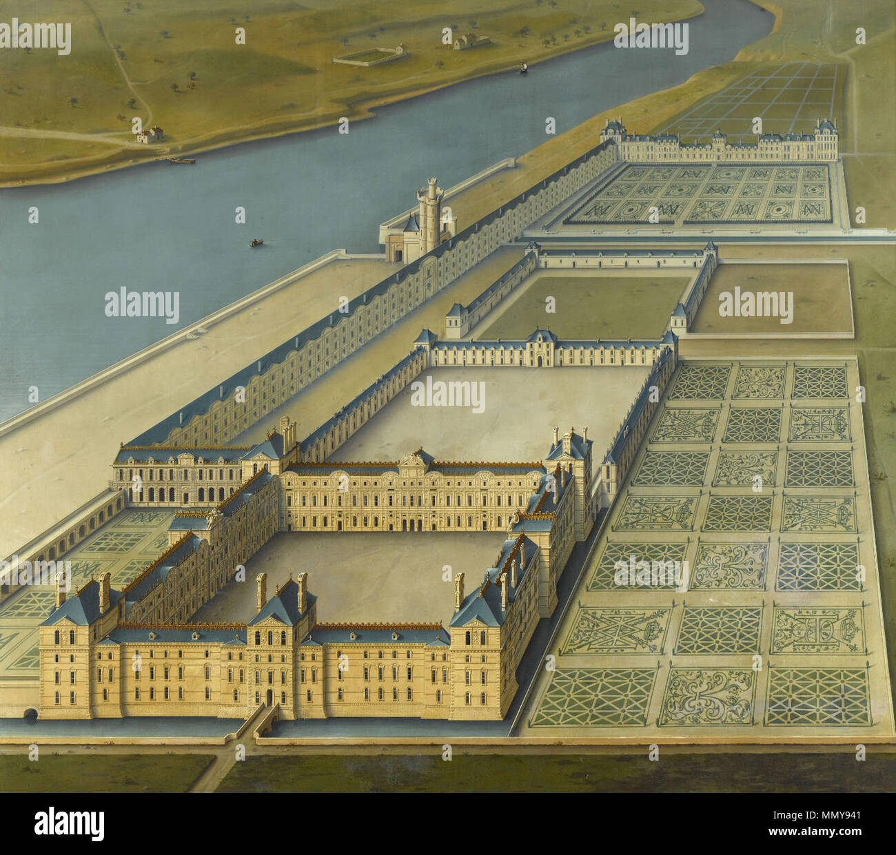 Grand dessein d'Henri IV (Château du Louvre), Vers 1600-1615 Stockfoto