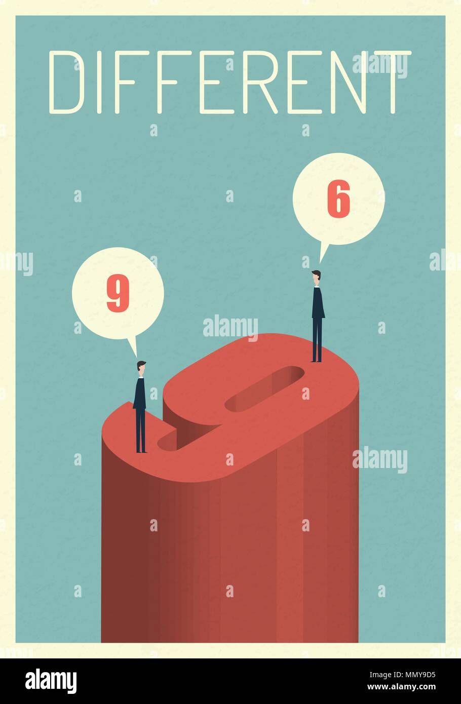 Verschiedene Meinungen 6 und 9. Eps 10 Vector Illustration, Symbol, Wachstum, Wirtschaft, Investitionen, Technologie, Führung, erfolgreiche Vision und Idee Konzept Stock Vektor