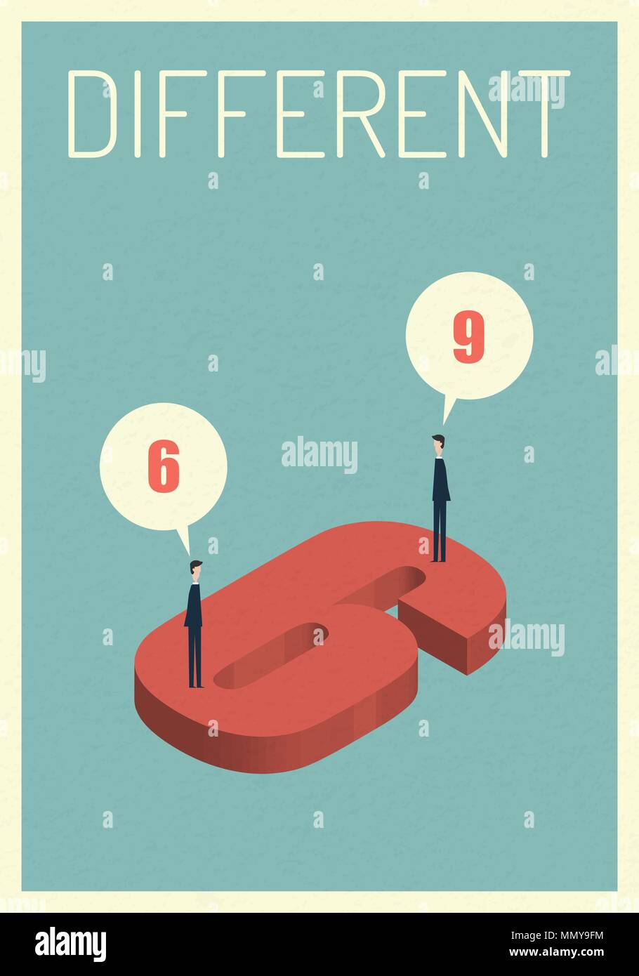 Verschiedene Meinungen 6 und 9. Eps 10 Vector Illustration, Symbol, Wachstum, Wirtschaft, Investitionen, Technologie, Führung, erfolgreiche Vision und Idee Konzept Stock Vektor