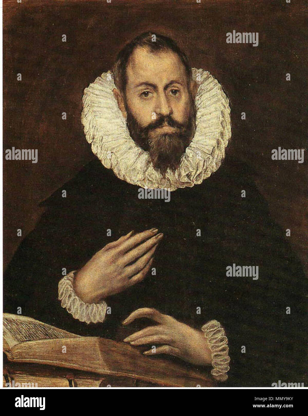 . Français: Portrait d'Homme de Dhomenikos Théotokopoulos dit El Greco, Vers 1600-1610, Musée de Picardie, Amiens, Frankreich. Italiano: Ritratto d'Uomo Di El Greco, ca. 1600-1610, Museo di Picardie, Amiens, Frankreich. Q 16590356. zwischen ca. 1600 und ca. 1610. Dhomenikos Théotokopoulos dit El Greco Greco-Amiens Stockfoto