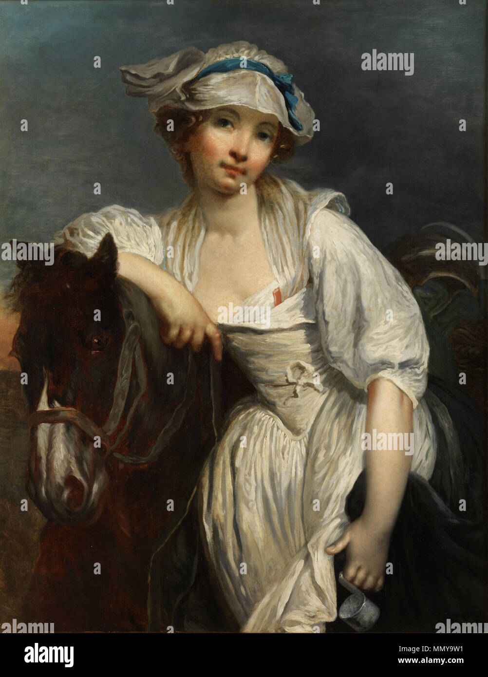 Tomić - Hampel Kunstauktionen Jean-Baptiste Greuze (après) - Jeune fille et le Cheval Stockfoto