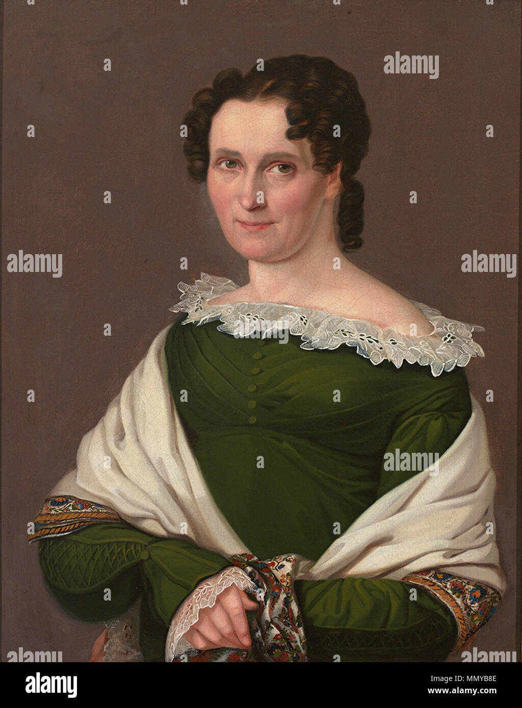 . Porträts des Bankiers Conrad Thieme und seiner Gattin Johanna Dorothea. Öl auf Leinwand. 70,5 x 56 cm. Monogrammiert und datiert von 1820. . Siehe Beschreibung. Gustav Adolf Henning Portrait Thieme Johanna Dorothea Stockfoto
