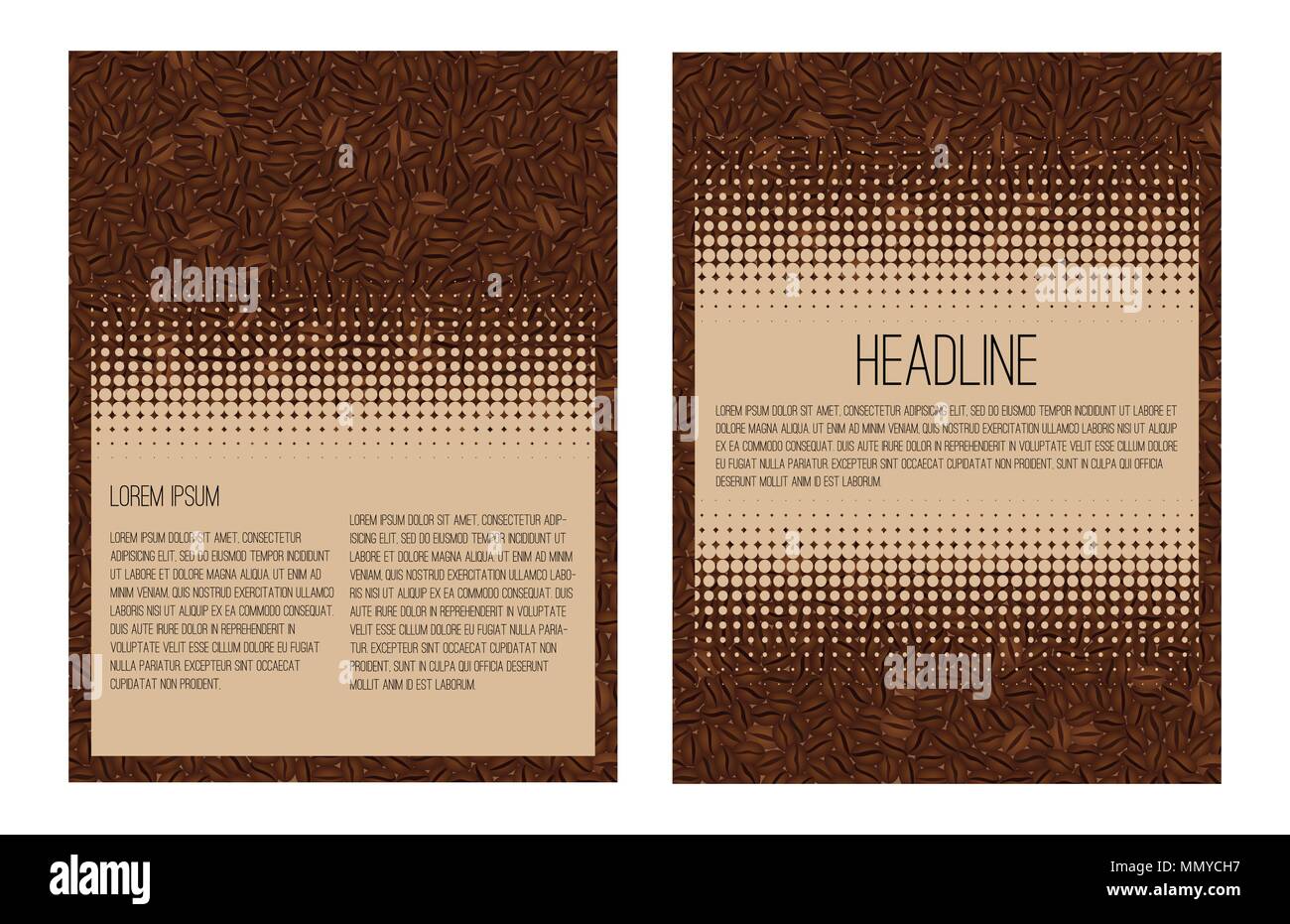 Broschure Layout Vorlage Flyer Design Vector Hintergrund In Kaffee Bohnen Stock Vektorgrafik Alamy