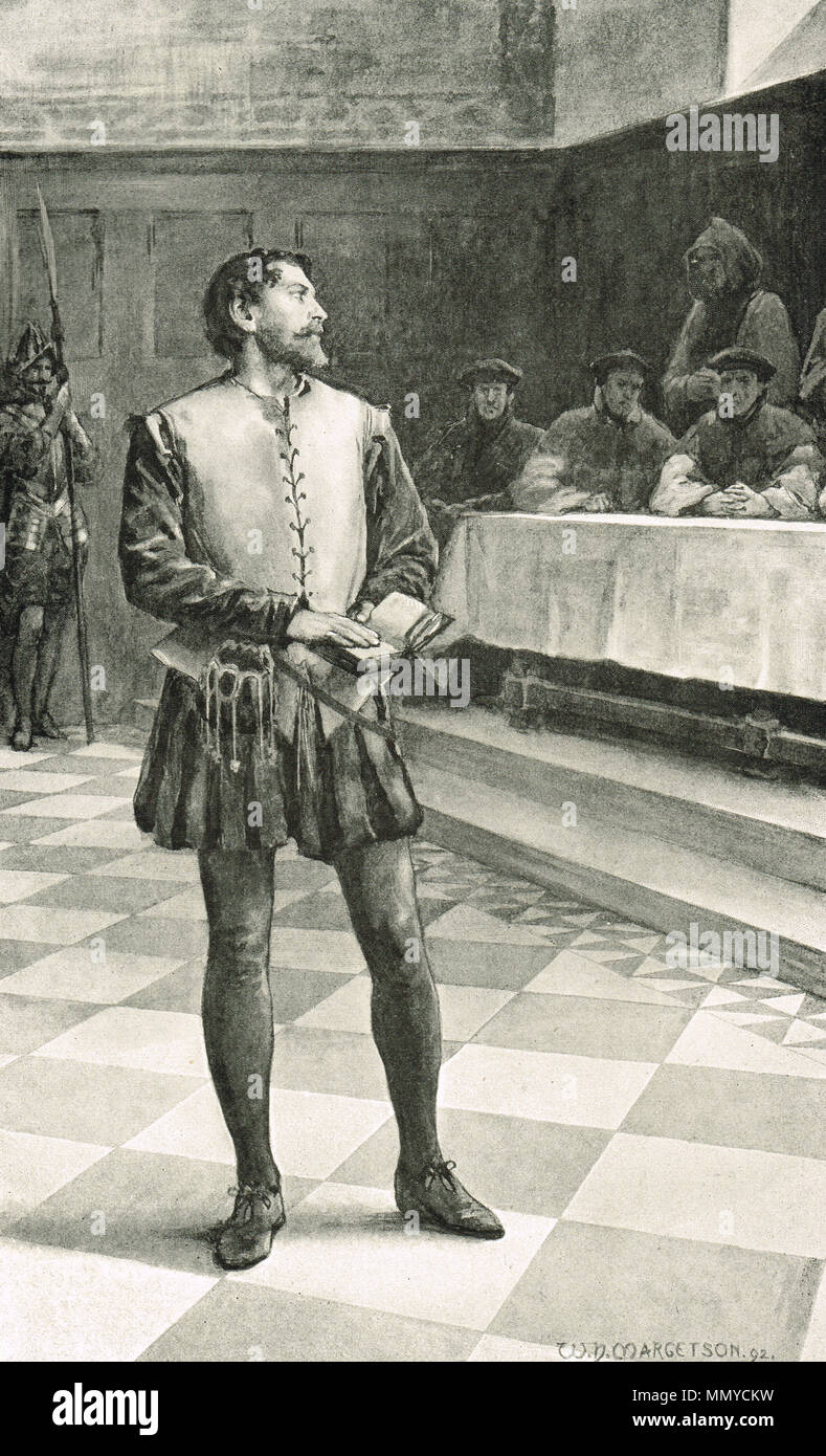 Die häresie Versuch von Adam Wallace, 1550, Edinburgh, Schottland Stockfoto