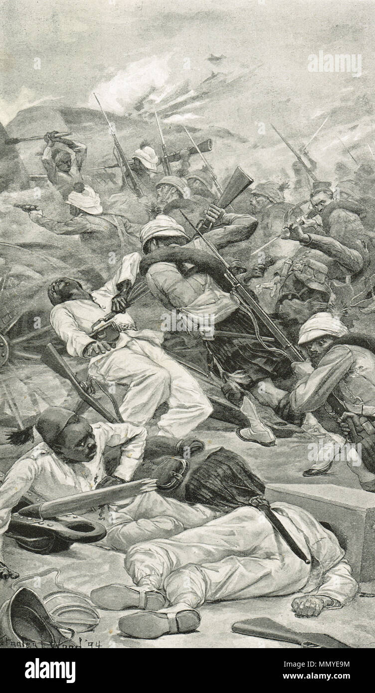Highlanders stürmen eine Redoute, Schlacht von tel-el-Kebir, 13. September 1882 Stockfoto