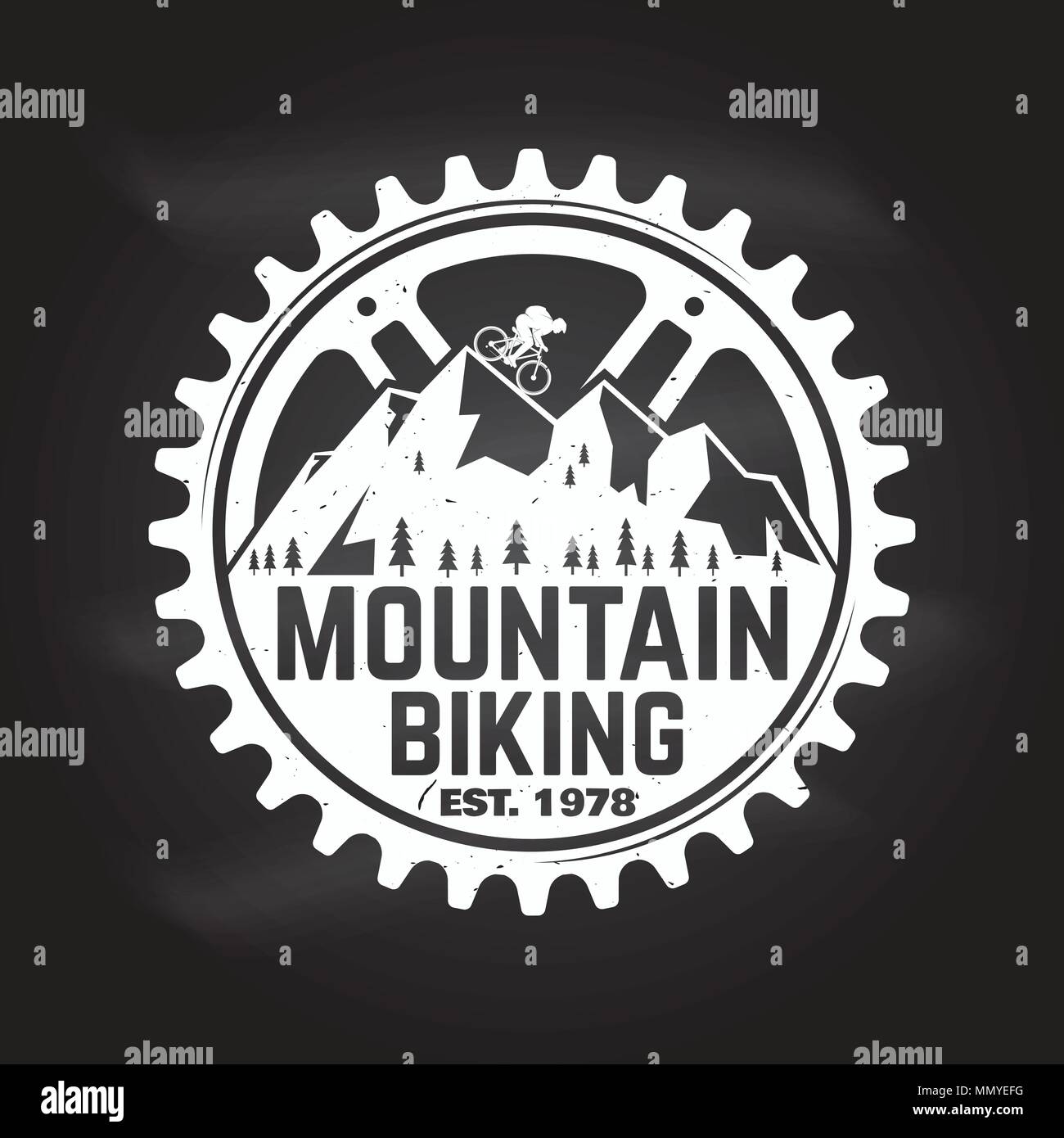 photo T Shirt Mountain Bike Logo Design https www alamy de mountainbiken vector illustration konzept fur t shirt druck stempel oder t stuck vintage typografie design mit mann fahrrad und mountainbike silhouette image185000916 html