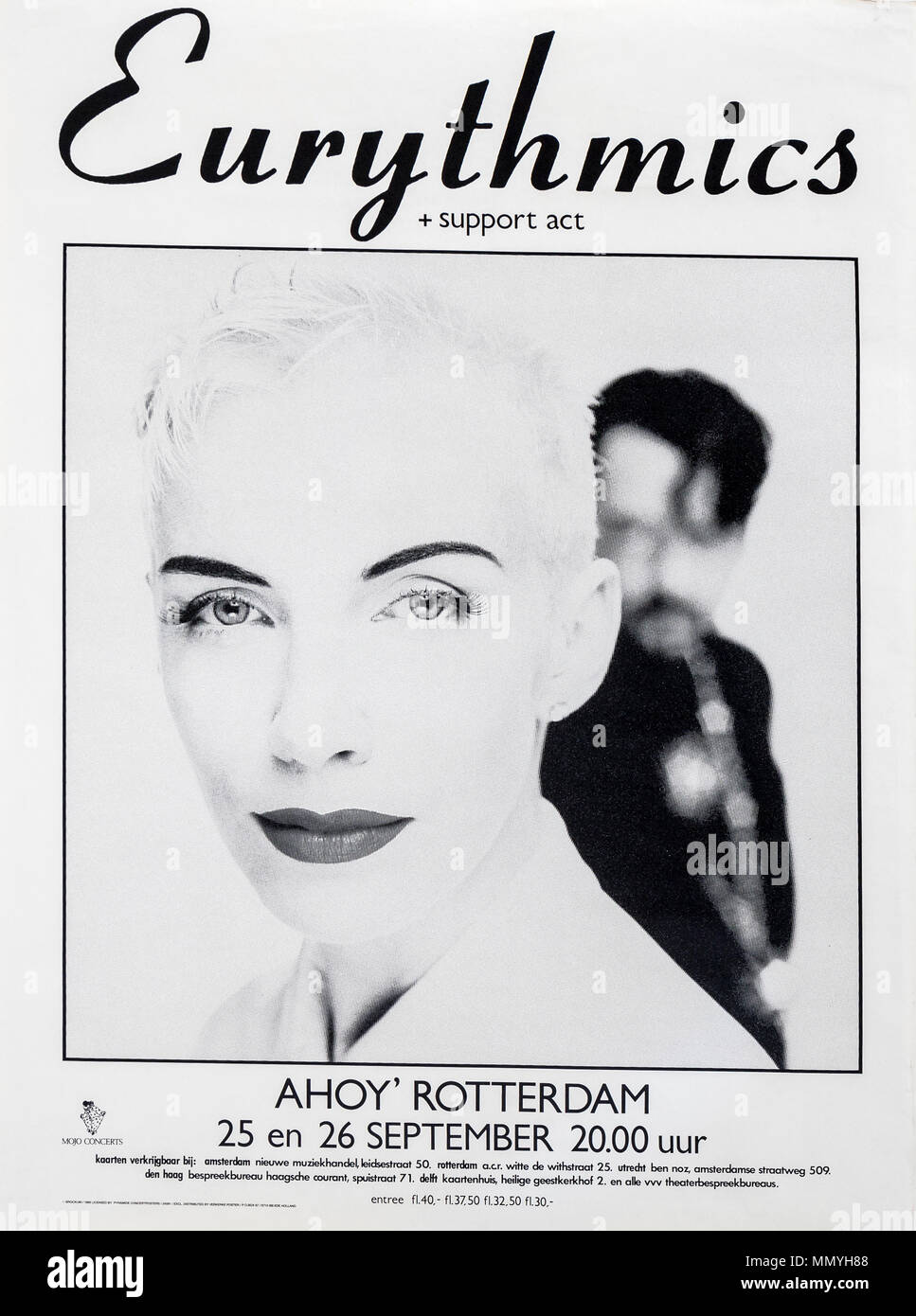 Eurythmics im Konzert der Tour, AHOY, Rotterdam, 1989, Musical Konzert Poster Stockfoto