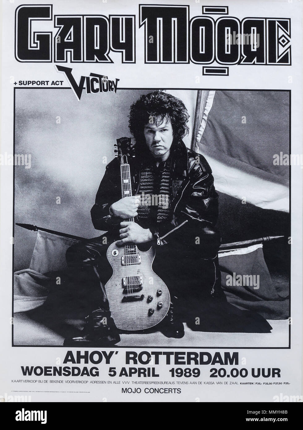 Gary Moore, Ahoy Rotterdam Tour 1989, Musical Konzert Poster Stockfoto