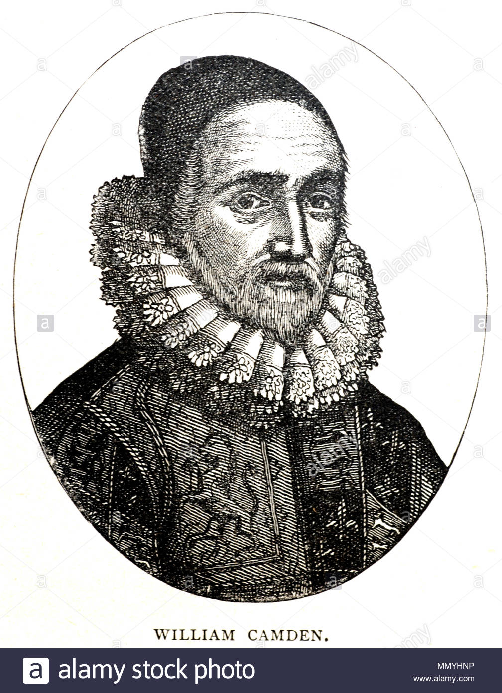 William Camden 1551 - 1623, war ein englischer Antiquar, Historiker, topograph und Verkünder, am besten als Autor von Britannia, die erste chorographical Umfrage der Inseln von Großbritannien und Irland bekannt, und die ANNALES, die erste ausführliche historische Darstellung der Regierungszeit von Elisabeth I. von England, antike Abbildung von 1898 Stockfoto