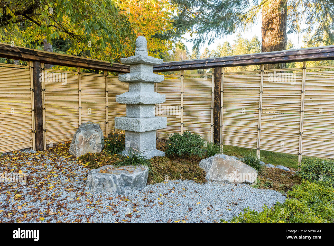 Japanischer Garten, VanDusen Botanical Garden, Vancouver, British Columbia, Kanada. Stockfoto