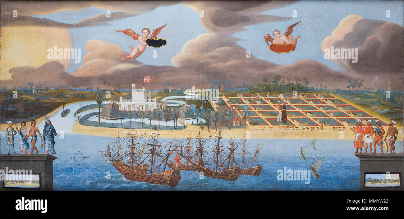 Eine Ansicht von Tranquebar. ca. 1658. Eine Ansicht von Tranquebar - Google Kunst Projekt Stockfoto