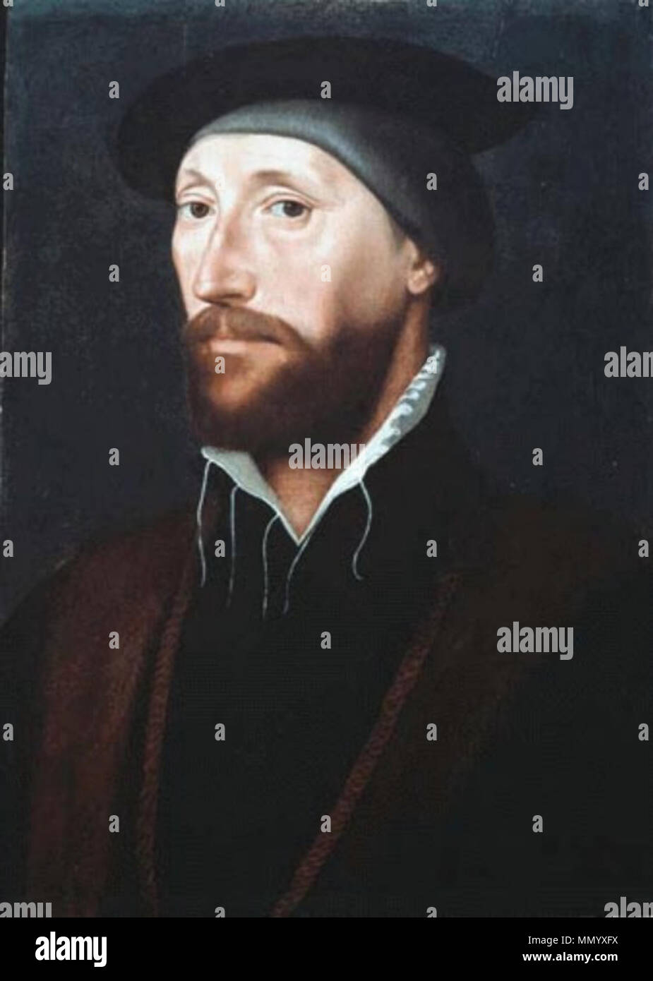 . Deutsch: Hans Holbein der Jüngere, Thomas Lestrange, 1536, Öl und Tempera auf Leinwand, 39,4 × 26,7 cm (Kimbell Art Museum, Fort Worth, Texas). . 1536. Hans Holbein der Jüngere - Thomas Lestrange (Kimbell Albert Museum) 2 Stockfoto