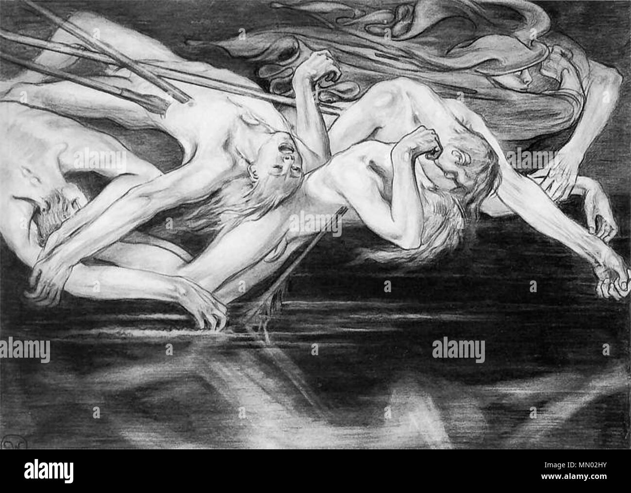 Hermes wiedzie Herzogtum bohaterów Tun głębin Hadesu Stockfoto