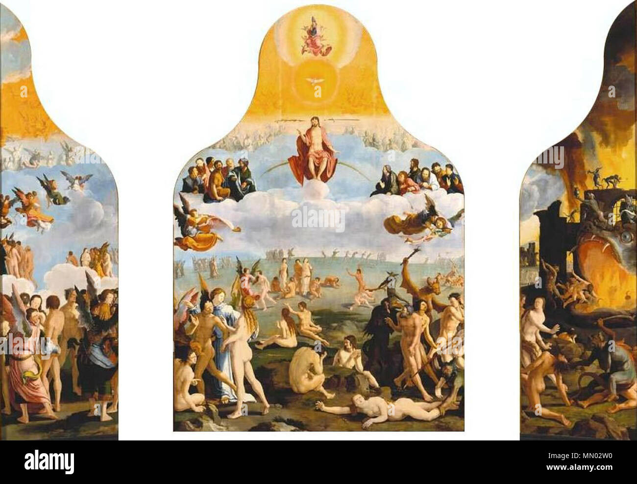 . Deutsch: Het Laatste oordeel, schilderij van Lucas van Leyden. Letzte Urteil. 1526. Unbekannte Hetlaatsteoordeel Stockfoto