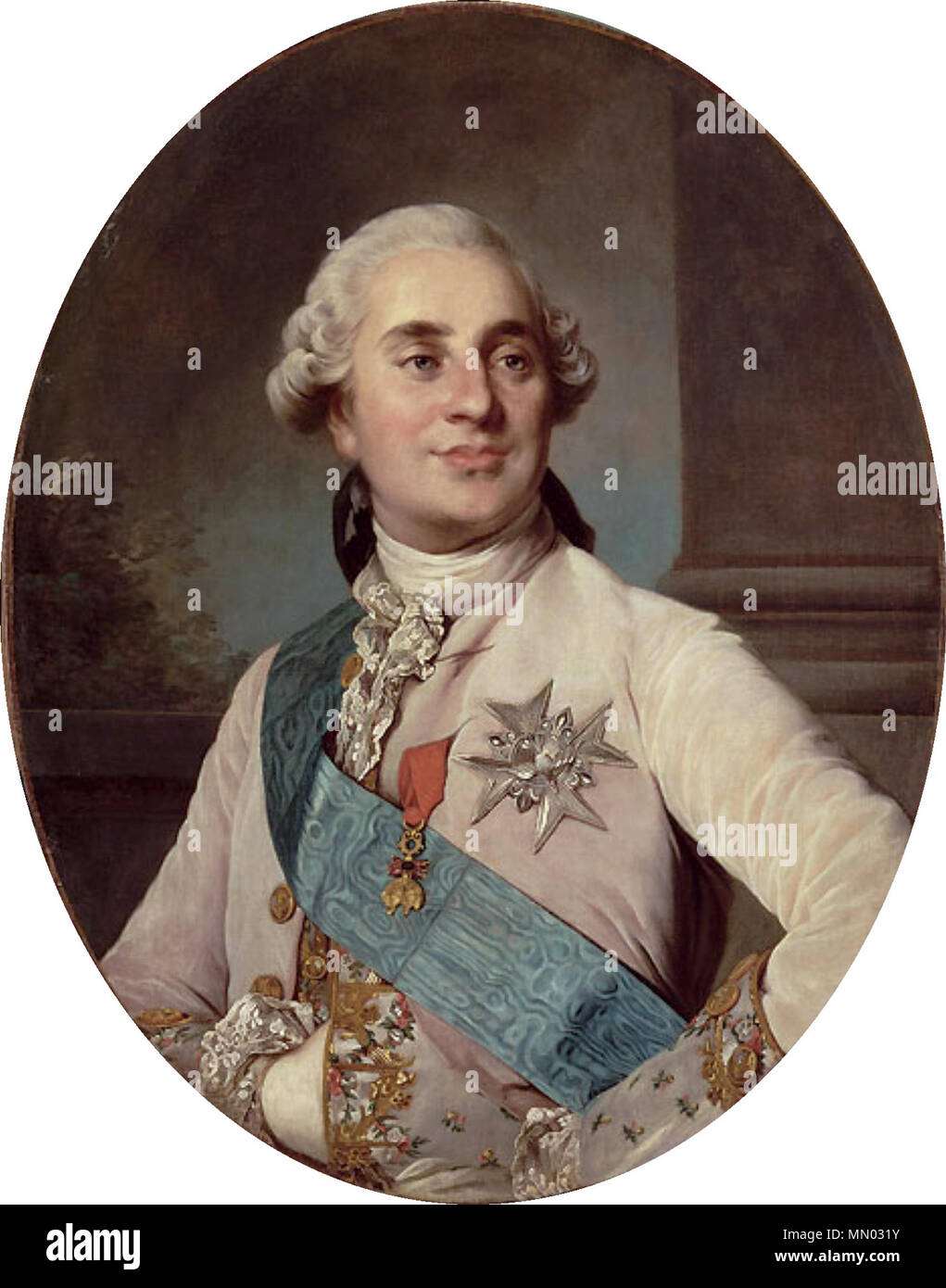 Porträt von Ludwig XVI., König von Frankreich und Navarra (1754-1793). ca. 1776-1778. Duplessis - Ludwig XVI. von Frankreich, oval, Versailles Stockfoto