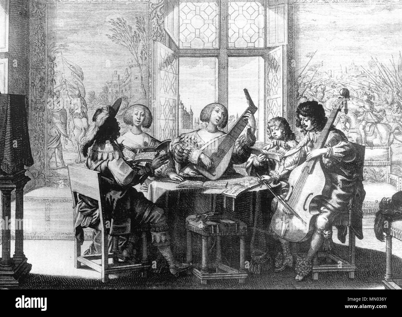 Englisch: Musikalische Gesellschaft. ca. 1635. Abraham Bosse-musikalische Gesellschaft - WGA 02666 Stockfoto