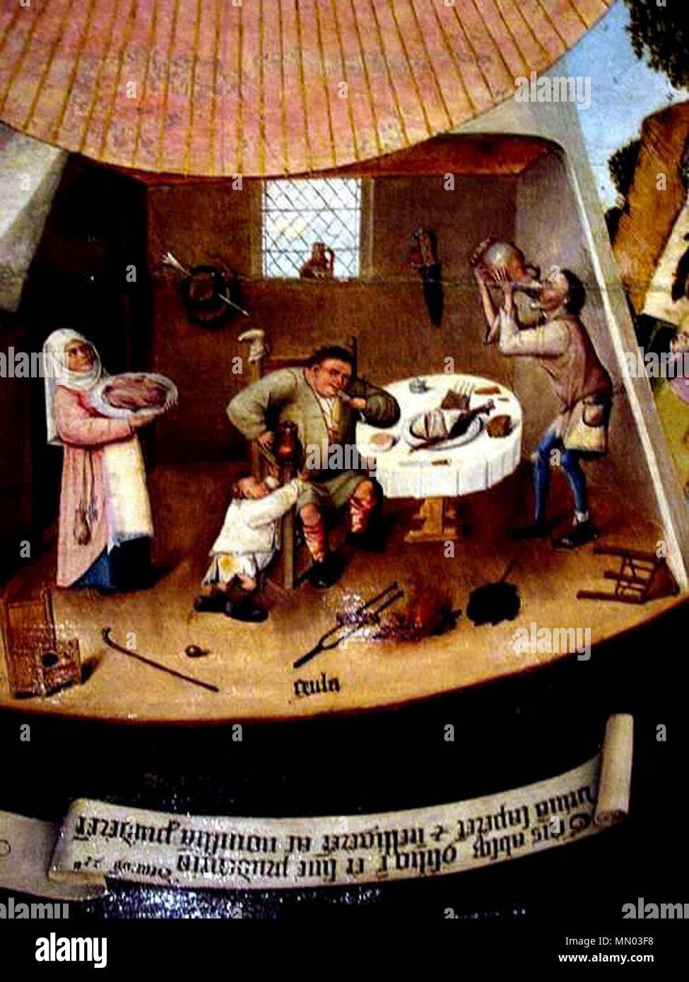 Die sieben Todsünden und die vier letzten Dinge - Völlerei. 1485.  Hieronymus Bosch - Die sieben Todsünden und die vier letzten Dinge -  Völlerei Stockfotografie - Alamy