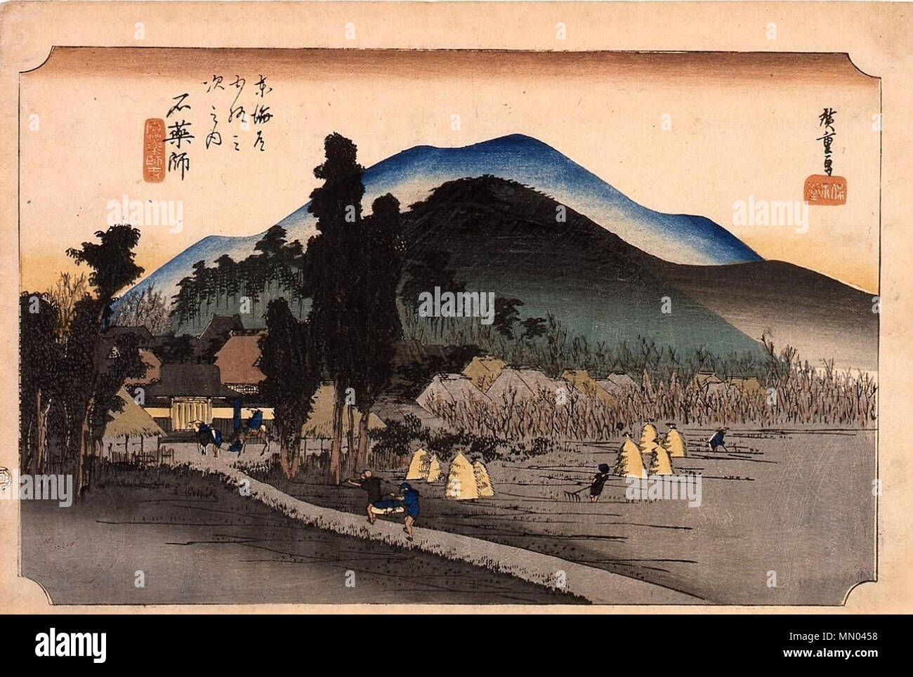 . Englisch: Station Ishiyakushi Ishiyakushi, "Tempel" (Ishiyakushi-ji, 石薬師寺; Variante a; Herausgeber Dichtung Hoeidō (保永堂). ca. 1833/35. Hiroshige (1797-1858) Alternative Namen????, Utashige (??), Ichiy? sai Hiroshige ICH (?????), Und? Hiroshige (????), Geburt Name: Und? Tokutar? (?? ???) Beschreibung japanischen Ukiyo-e Künstler, Maler und Zeichner Geburtsdatum / Tod 1797 vom 12. Oktober 1858 Ort der Geburt / Todes Edo Edo Arbeiten Zeitraum zwischen ca. 1812 und ca. 1858 Arbeitsort Edo, heute Tokio, T?kaid? (Straße) (1832), Kyoto (1832) Kontrolle: Q 200798 19678928 ISNI VIAF:?:? 0000 0 Stockfoto