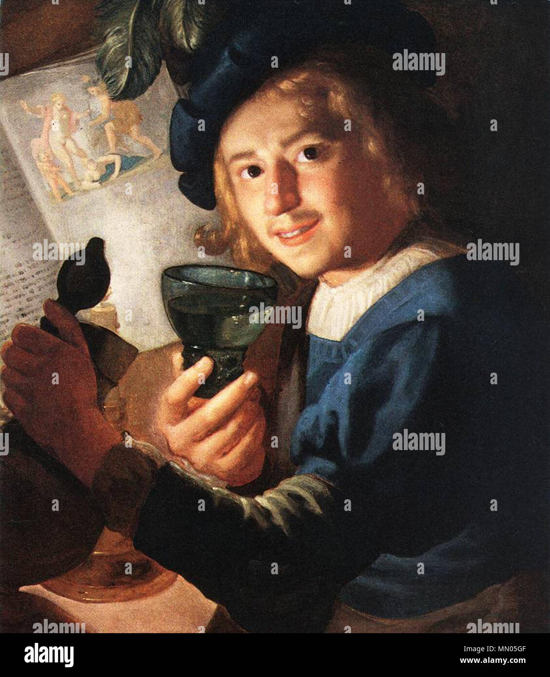Junge Trinker. erste Hälfte des 17. Jahrhunderts. Gerard van Honthorst, - Junge Trinker Stockfoto Junge Trinker. erste Hälfte des 17. Jahrhunderts. Gerard van Honthorst, - Junge Trinker Stockfoto
