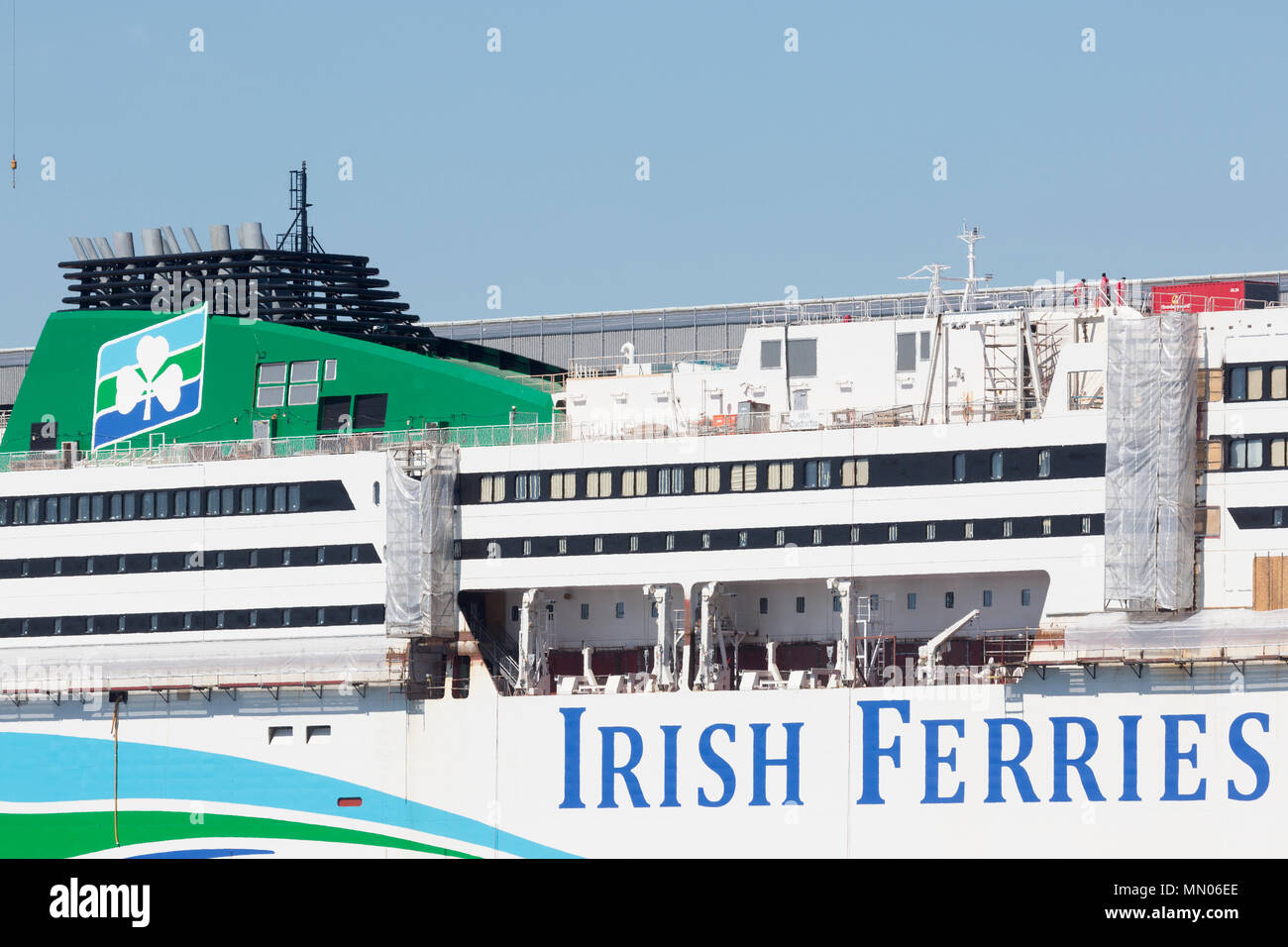 IIrish Fähren Neubau W.B. Yeats im bilden bei der FSG Werft in Flensburg Stockfoto