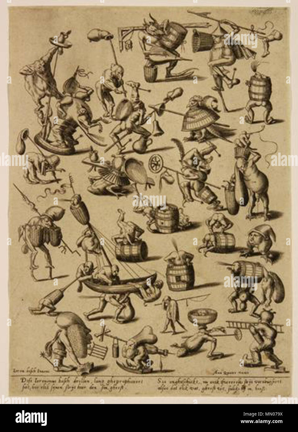 Grotesken Figuren. 16. Jahrhundert. Nach Hieronymus Bosch (ca. 1450-1516) Alternative Namen Hieronymus Bosch, Hieronymus van Aken, Hieronymus van Aeken, Hieronymus Anthonissoen van Aken Beschreibung flämischen Maler und Zeichner Geburtsdatum / Tod ca. 1450 9. August 1516 (begraben) Ort der Geburt / Todes 's-Hertogenbosch 's-Hertogenbosch Arbeiten Zeitraum 1474-1516 Arbeit Lage 's-Hertogenbosch Authority control: Q 130531 VIAF:?:? ISNI 76401424 0000 0001 2102 478 X ULAN:?? n 500000759 LCCN: 79004071 NLA:? 35020462 WorldCat oder nach Pieter Brueghel der Ältere (1526/1530-1569) Alternati Stockfoto