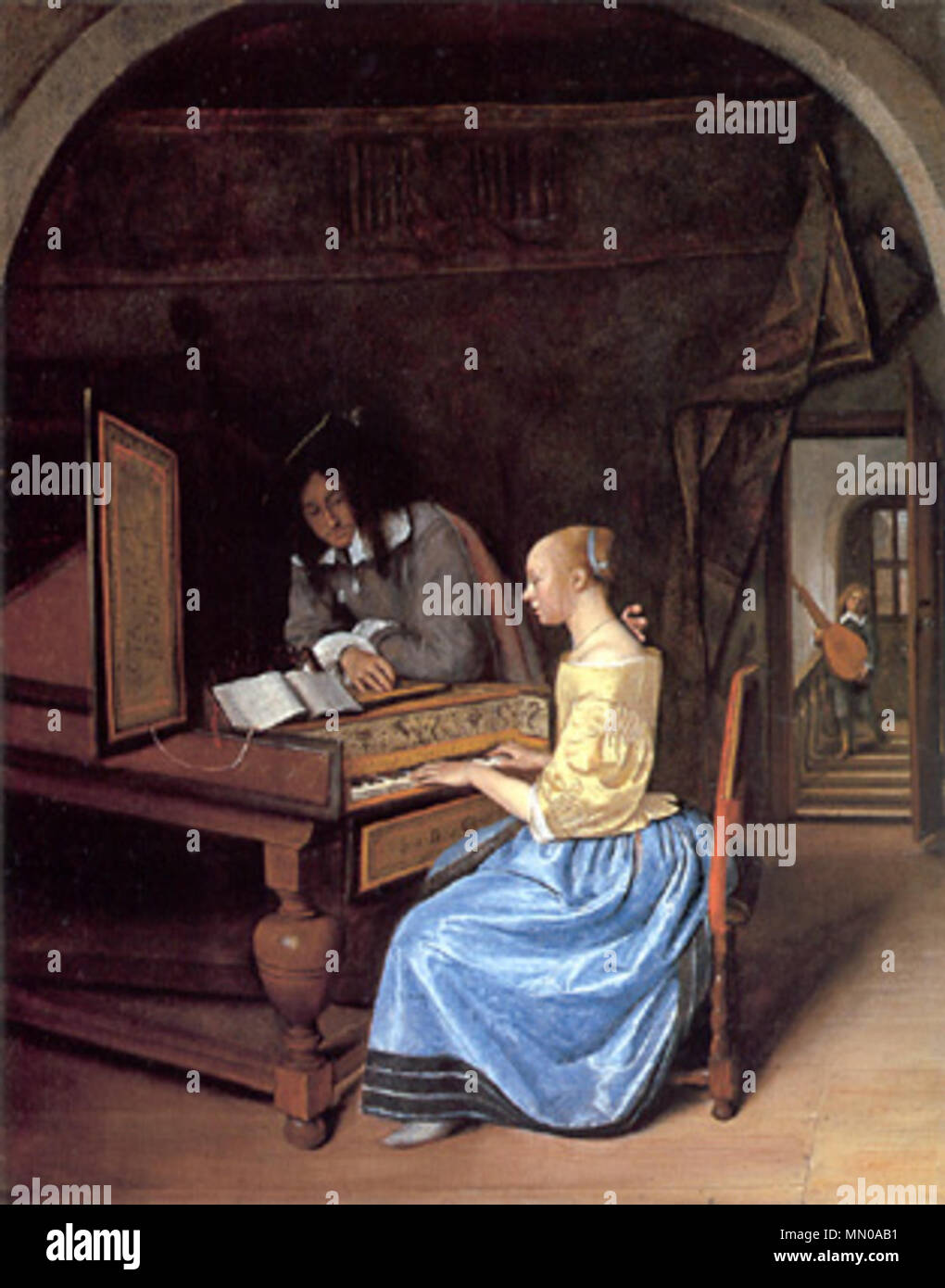 . Englisch: junge Frau spielt ein Cembalo zu einem jungen Mann. London - National Gallery. 1659. Jan Steen (1625/1626-1679) Alternative Namen Jan Havicksz. Steen Beschreibung niederländische Maler und Zeichner Geburtsdatum / Tod 1625 oder 1626 vom 23. Februar 1679 (unterirdisch) Ort der Geburt / Tod Leiden Leiden Arbeit Zeitraum 1648-1679 Arbeit Lage Leiden (1648-1649), Den Haag (1649-1654), Delft (1654-1656), Warmond (1656-1660), Haarlem (1661-1670), Leiden (1670-1679) Kontrolle: Q 205863 VIAF:?:? ISNI 15041897 0000 0001 0872 7042 ULAN:?? n 500115664 LCCN: 79021430 WGA:? Steen, Jan WorldCat Stockfoto