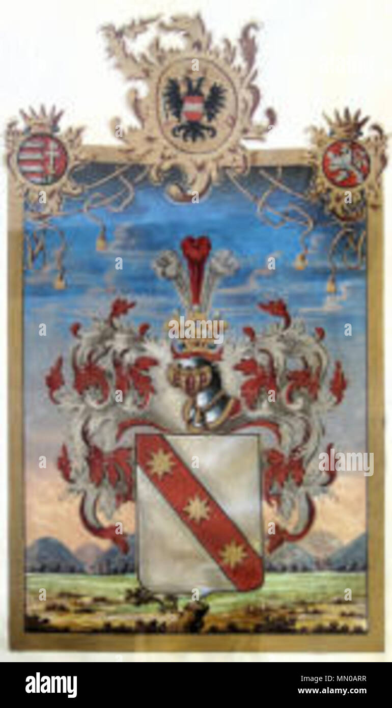 Von Weißeneck Weissegger Adelsdiplom 1804 Wappen Stockfotografie