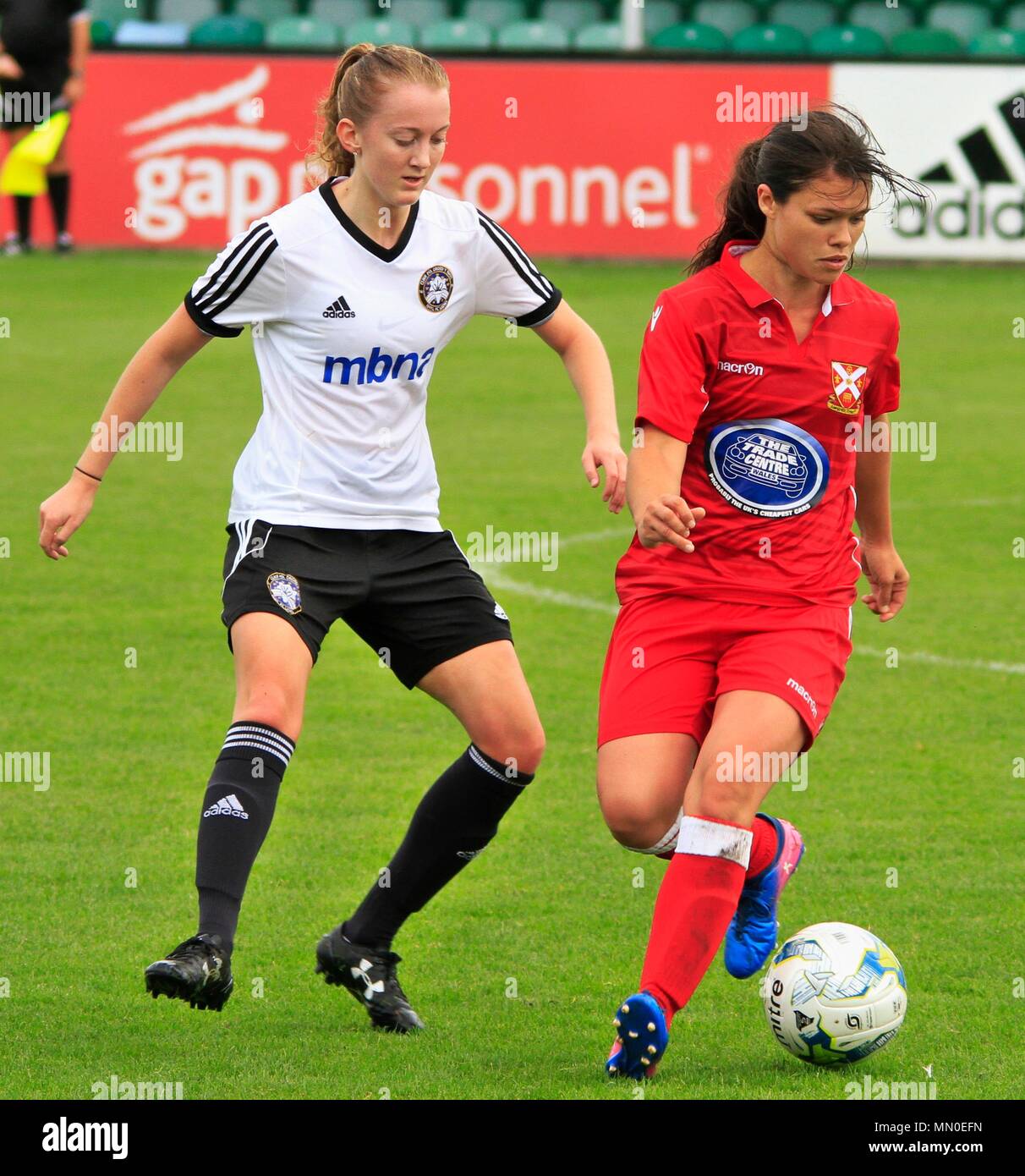 Rhyl UK, Rhyl Damen auf Abergavenny Damen in der Welsh Premier leauge, Credit Ian Fairbrother/Alamy Stockfoto