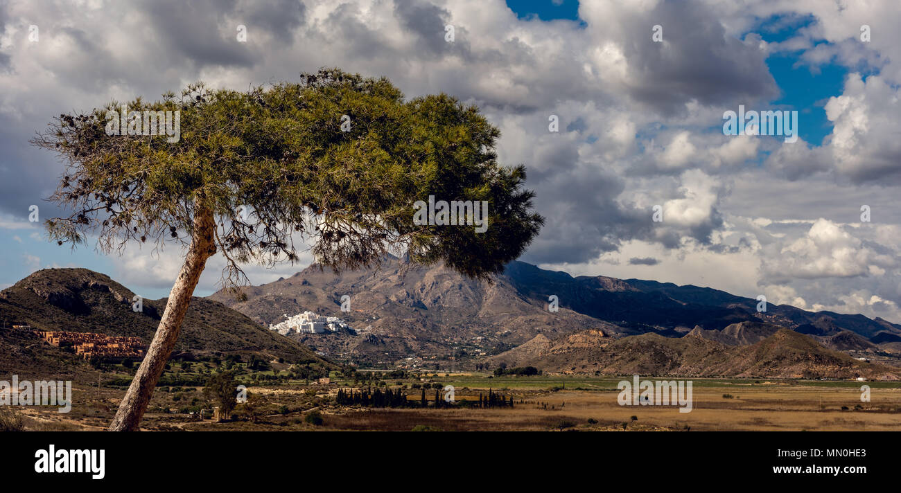 Mojacar auf Distanz Stockfoto