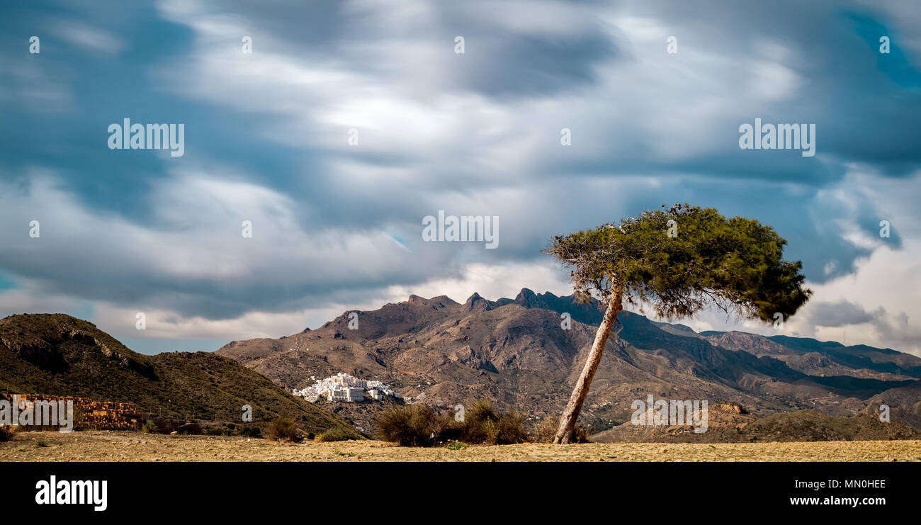 Mojacar auf Distanz Stockfoto