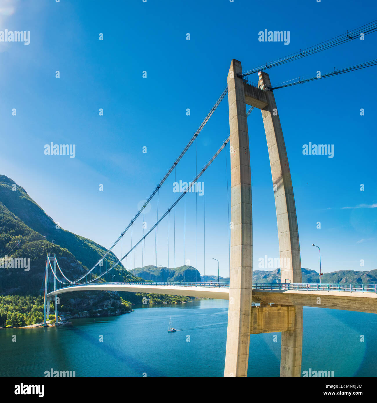 Lysefjord Brücke in der Nähe von Forsand, Rogaland, Norwegen Stockfoto