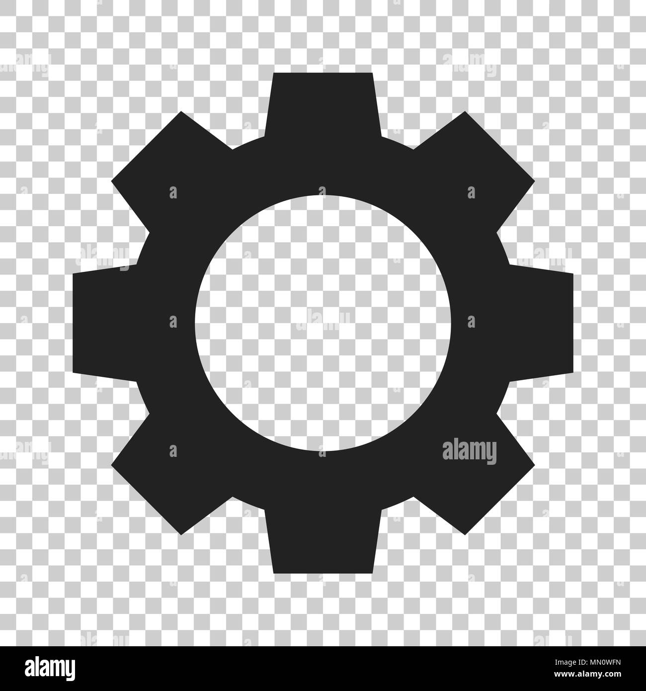 Gang vektor Icon im flachen Stil. Zahnrad Abbildung auf isolierte transparenten Hintergrund. Zahnrad Zahnrad Geschäftskonzept. Stock Vektor