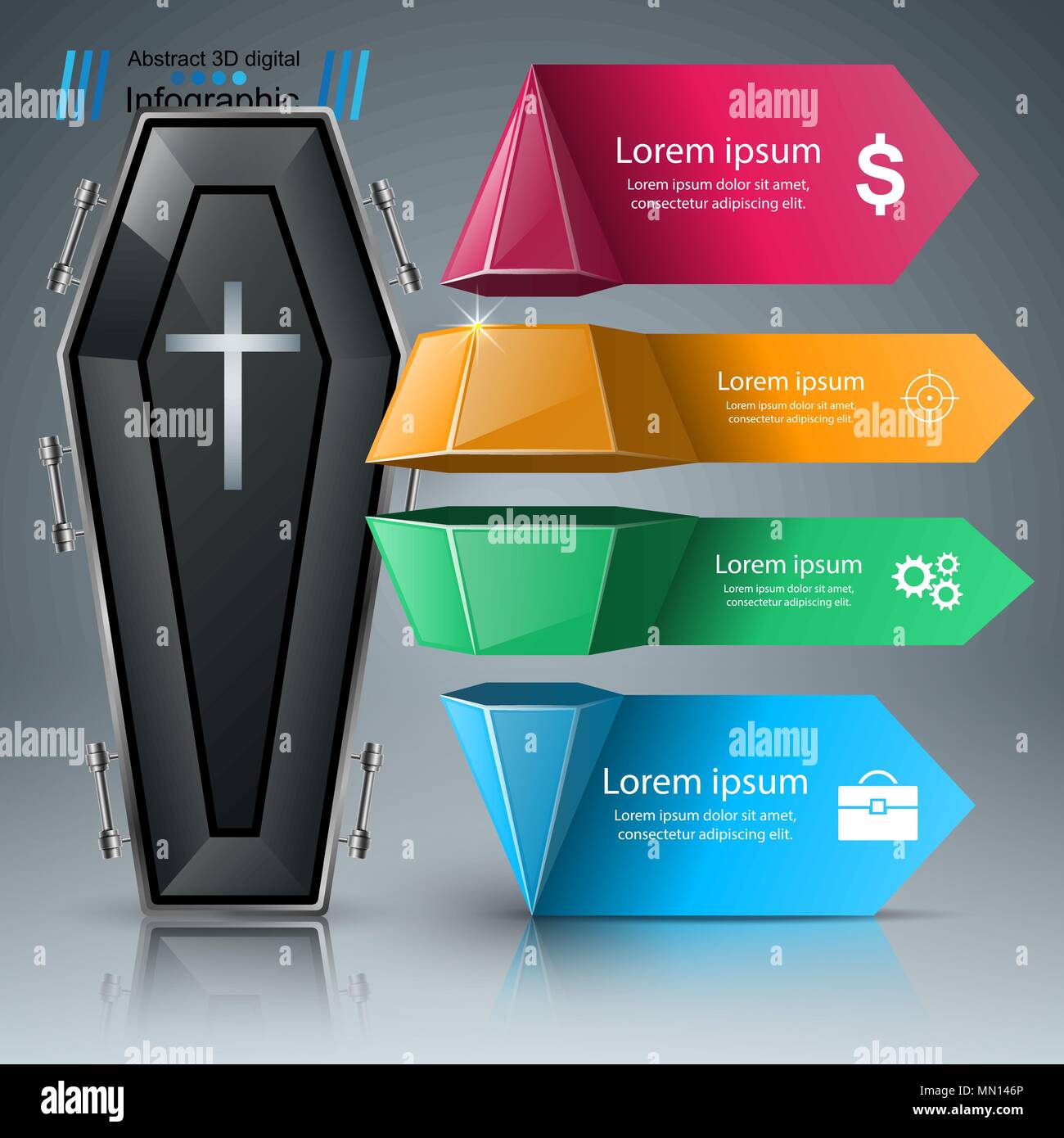 Sarg-Symbol. Business-Infografiken. Stock Vektor