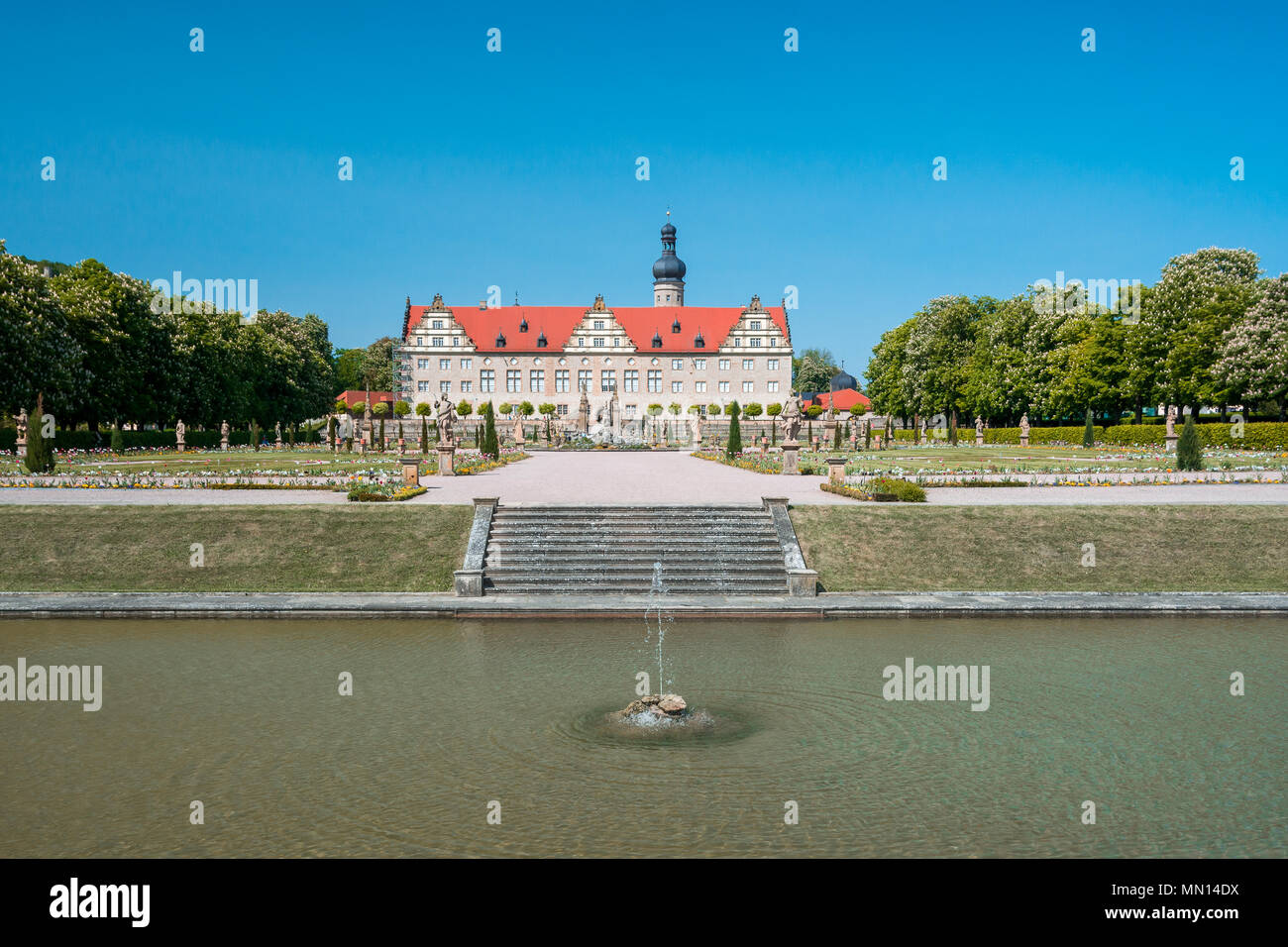 Majestätischen Blick auf Schloss Weikersheim Schloss Weikersheim Schloss oder Burg, Baden-Württemberg, Deutschland. Stockfoto