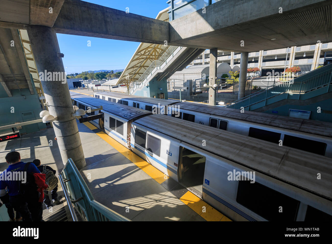 San Francisco, 24.August: in der Bay Area Rapid Transit am 24.August 2014 in San Francisco Stockfoto