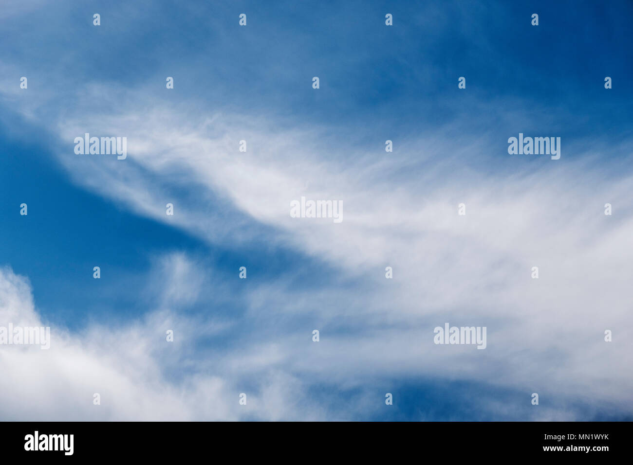 Cirrus Wolken gegen einen klaren, blauen Azure Colorado sky Stockfoto