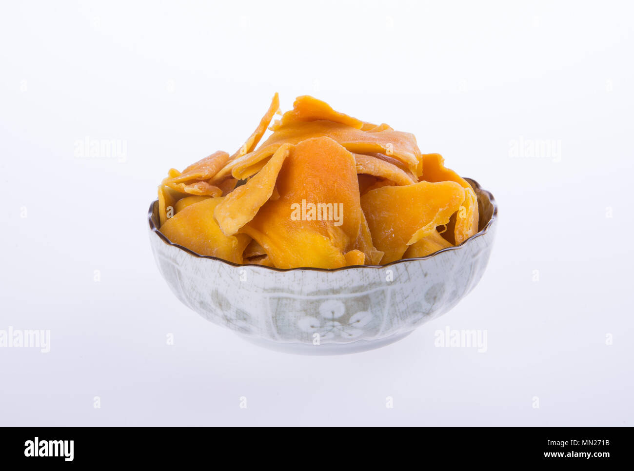 Mango trocken in der Schüssel oder getrocknete mango Slices Stockfoto
