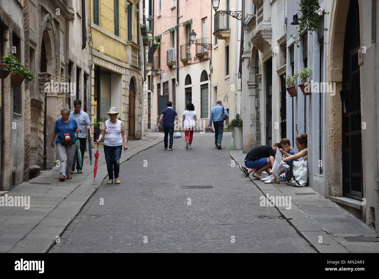 Straßen von Vicenza, Italien Stockfoto