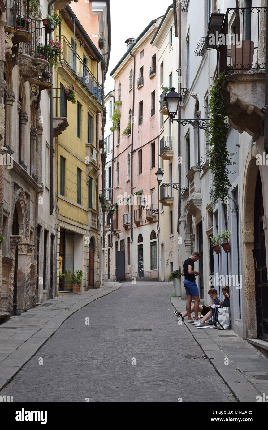 Straßen von Vicenza, Italien Stockfoto