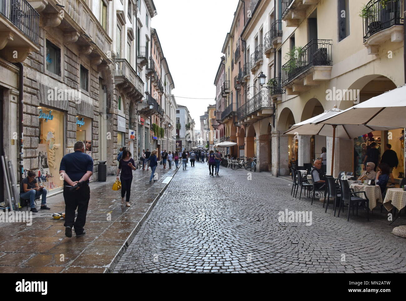 Straßen von Vicenza, Italien Stockfoto