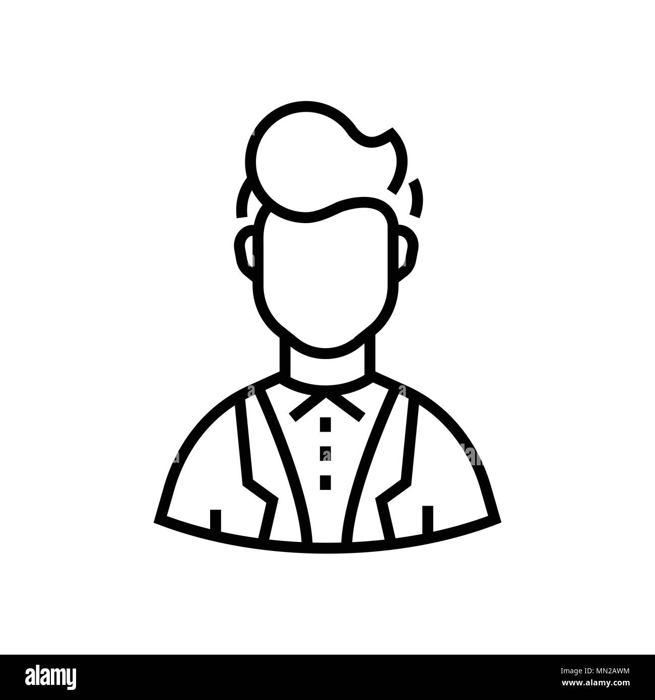 Unternehmer - Line Design einzelner isolierter Symbol Stock Vektor