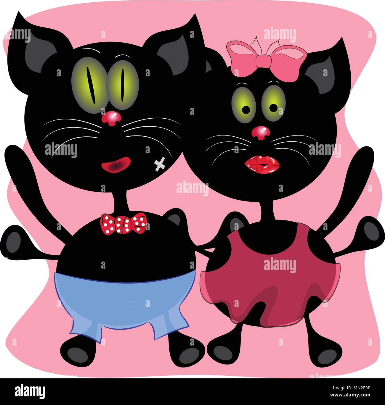 Feline Familie Vektor Stock Vektor