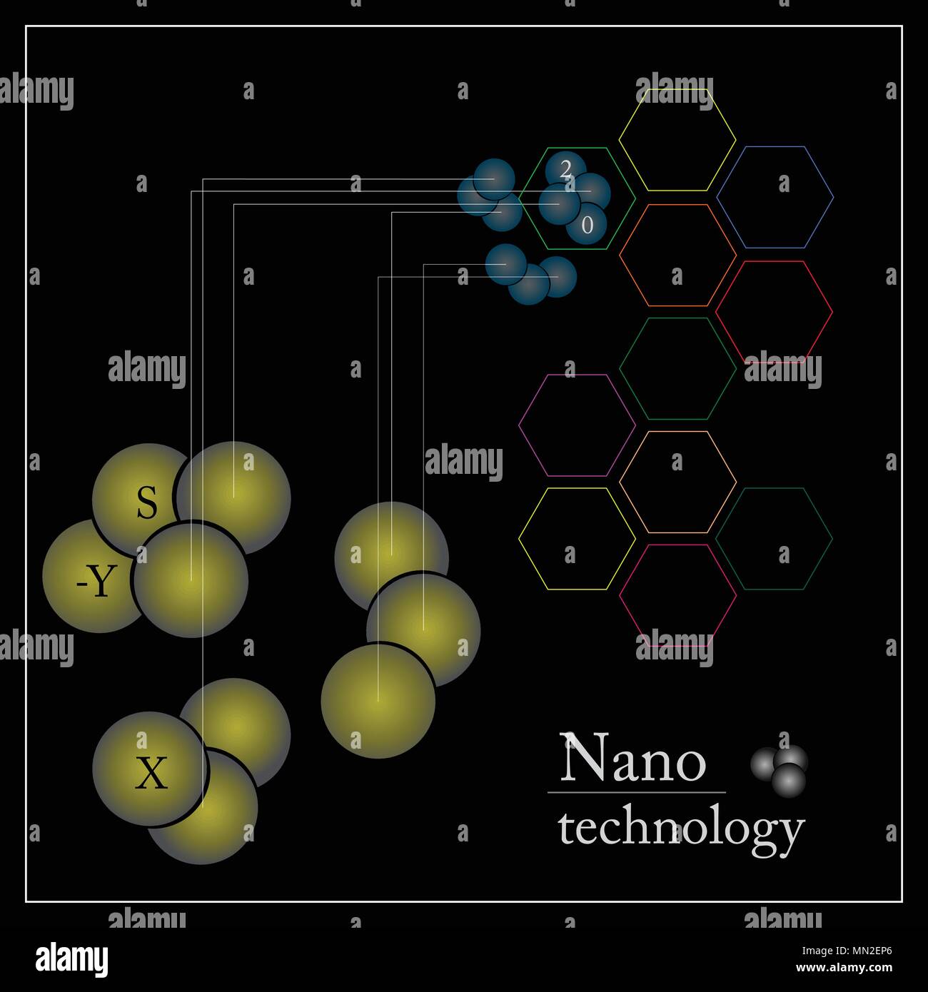 Nano Technologie logo Vektor Stock Vektor