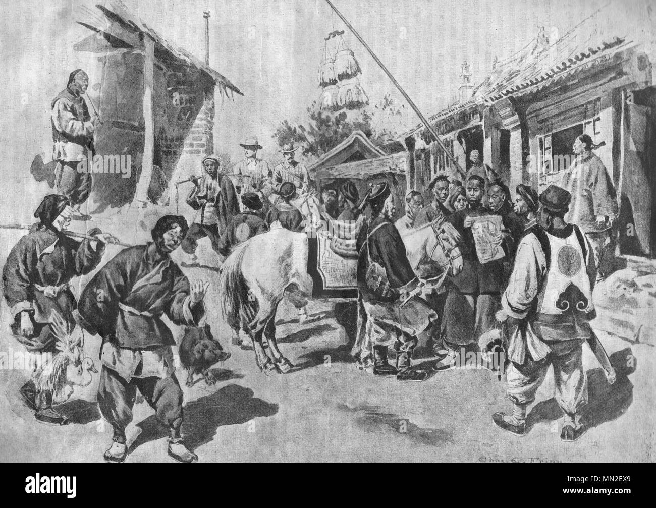 Leben in China. Vintage eingravierten Abbildung. Im Magazin im Jahr 1900 veröffentlicht. Stockfoto Leben in China. Vintage eingravierten Abbildung. Im Magazin im Jahr 1900 veröffentlicht. Stockfoto
