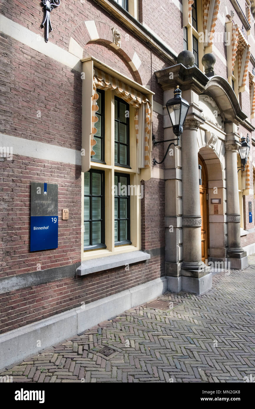 Architektur außen Details der Binnenhof Parlamentsgebäude, Den Haag (Den Haag), Niederlande. Stockfoto